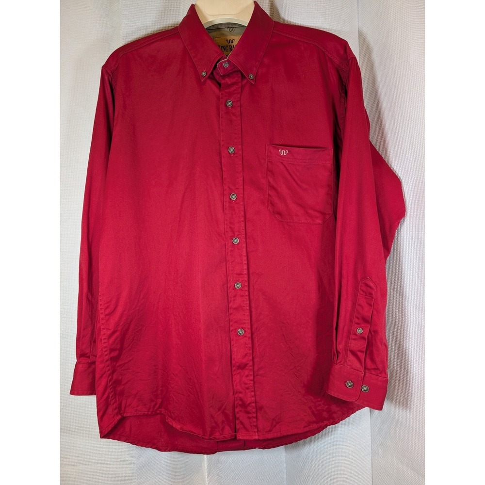 King Ranch Long Sleeve Button Down Men's Shirt XL Western Workwear Ranch Red